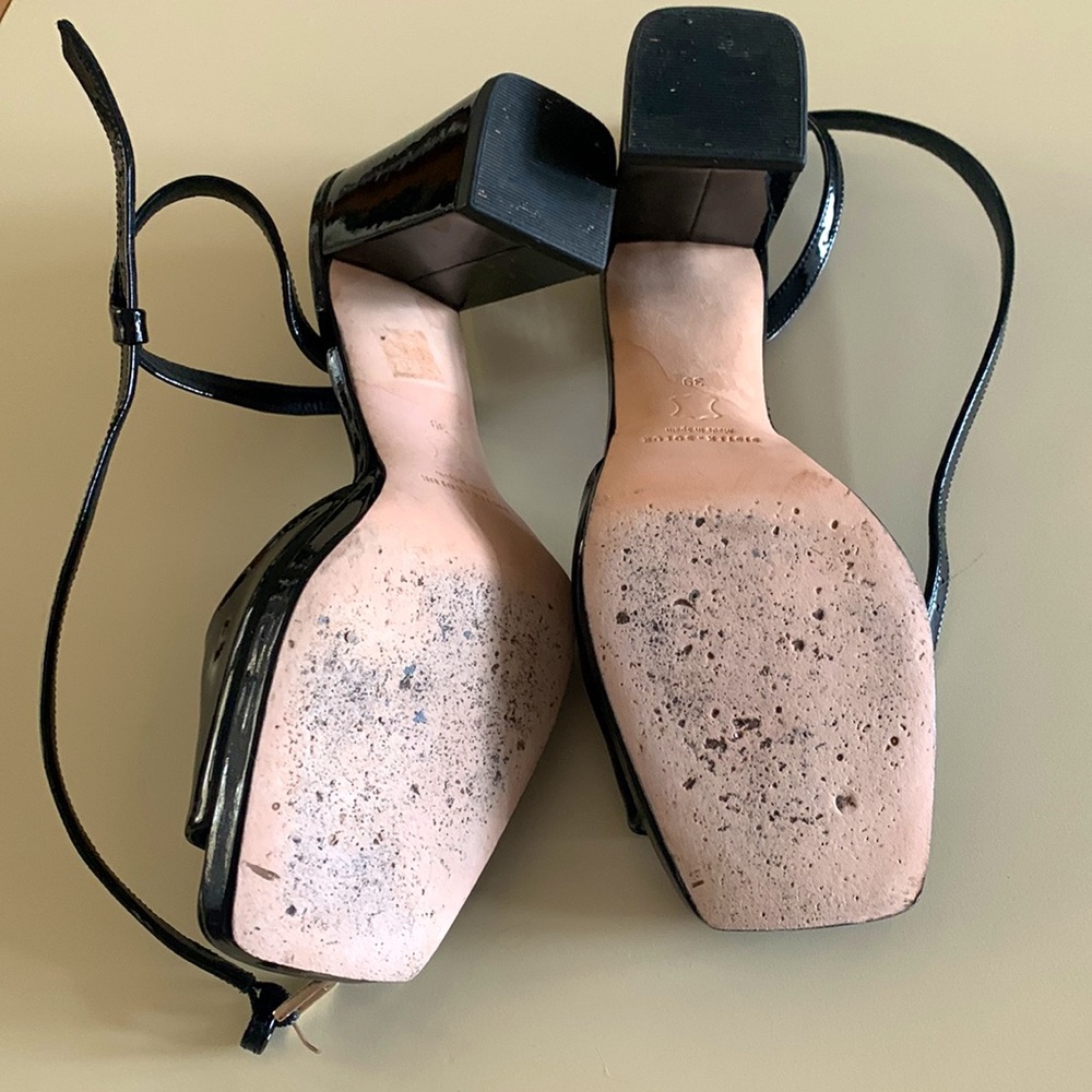 Sister X Sœur Patent Peep Toe Block Elyse Heels - Picture 5 of 5